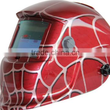 Red spider web CE EN379 custom auto darkening welding mask