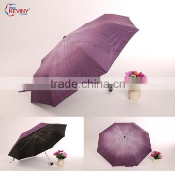 folding umbrella with blacked coatedd fabric sun protect UV resist made by chinese umbrella manufacturer