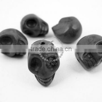 18MM 16inch strand black turquoise skull stone beads,black skull loose beads,skull beads strand 3010029