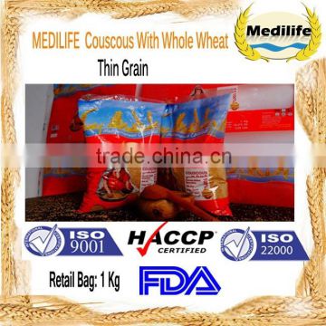 Tunisian Whole Wheat Couscous. 100%Whole Wheat Couscous. Whole Wheat Couscous ISO Certificatied. Whole Wheat Couscous Thin Grain