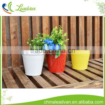 greenhouse decorate power coated metal high quality wholesale white succulent pots