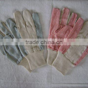 Drill cotton glove with PVC dots