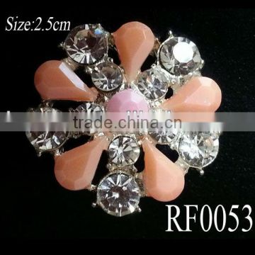 RF0053 1" vintage wholesale bulk flat back plastic rhinestone button
