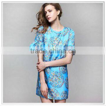 2014 top quality digital printing silk dress