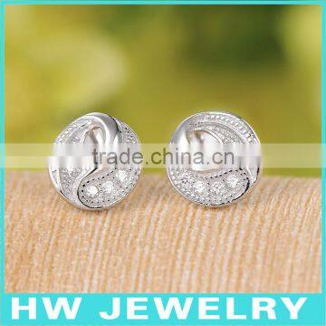 40620 micro pave 925 sterling silver earrings