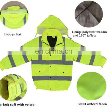 Hi vis clothing manufacturers winter work reflective safety jacket