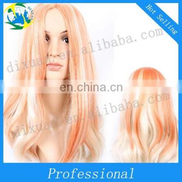 Girls share in the white dyed micro volume wigs