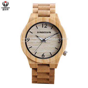 XINBOQIN Supplier Custom LOGO Men New Style  Good Quality Fashion Quartz Wood Watch