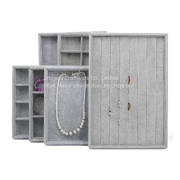 Cheap price velvet jewelry tray custom jewelry display tray wholesale
