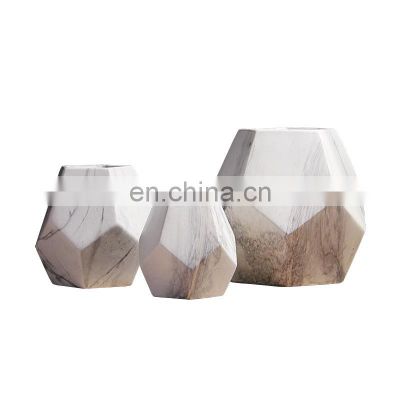 Nordic small fresh marble pattern fashion home decoration vase ornaments