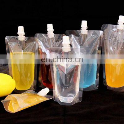 Custom printed ziplock clear drink reusable food spout pouch plastic liquid stand up pouch with spout