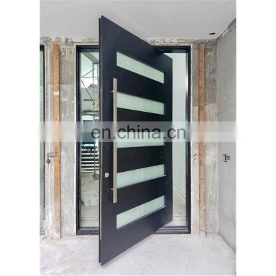 Italian luxury design stainless steel entrance door exterior security front pivot door
