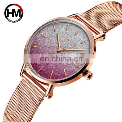 Hannah Martin 1323 Brand Ladies Own Logo Watches Quartz Movement Luxury Color Custom Diamond Watch