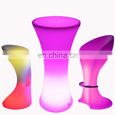 party wireless illuminated led light bar cocktail tables and chairs led glow waterproof bar table
