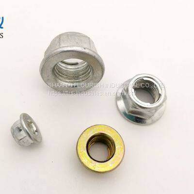 Prevailing Torque Hexagon Lock Nut with Flange Galvanized Finishing Hex Flange Nuts
