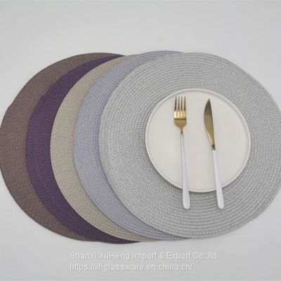 Wholesale PP Placemats Handmade Woven Placemats Round Insulation Pads Place Mats Placemats For Dining Table