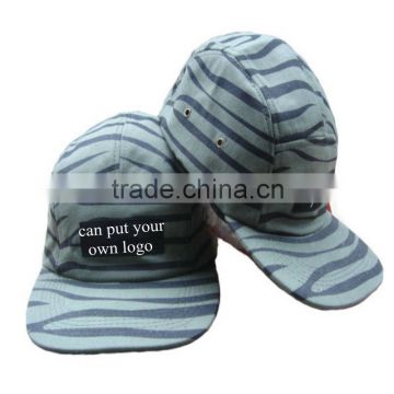 custom houndstooth flat brim zebra-stripe snapback hat