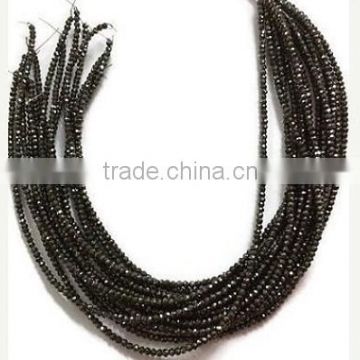 5 Strands Black Spinel Coated Faceted Rondelle Beads 2.5-3mm 13.5 inch Long Beads Strand,Necklace Making Beads