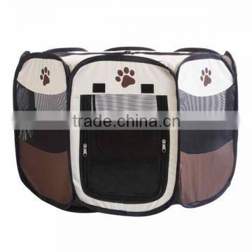 8 Sided Portable Dog Pet Cat Play Pen zipper door Closure Outdoor Soft Cage Kennel Tent Storage Portable New