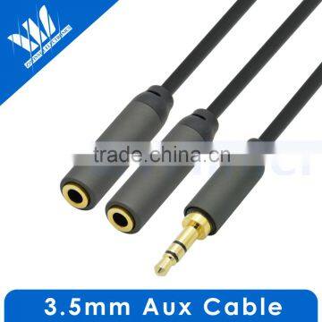 3.5mm Male to 2 Female for Earphone and Headset Y Splitter Aux Adapter cable