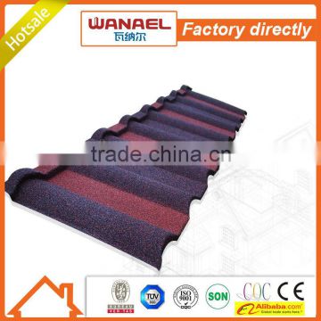 Best Chinese roof tile manufacturer Wanael,stone coated steel roof,stone metal roof tile