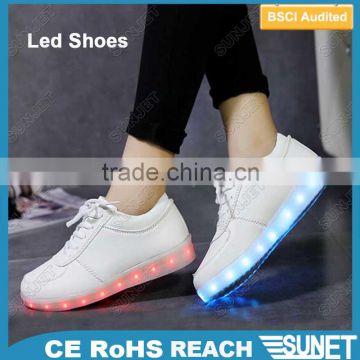 2016 LED Shoes High Top Light Up Shoes Bling Flashing Luminous led shoe laces