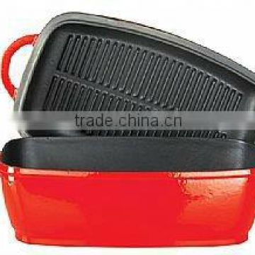 suppy cast iron enamel griddle and roaster