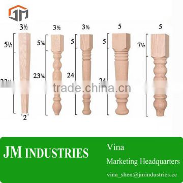 Unfinished turned wooden table legs factory from china
