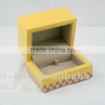 yellow wooden cufflink box