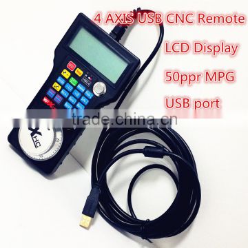 4 AXIS usb cable cnc remote handwheel control Mach3 cnc router machine,LCD Display