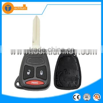 Panic button included 2 + 1 button remote key blank case shell without battery clamp for Dodge