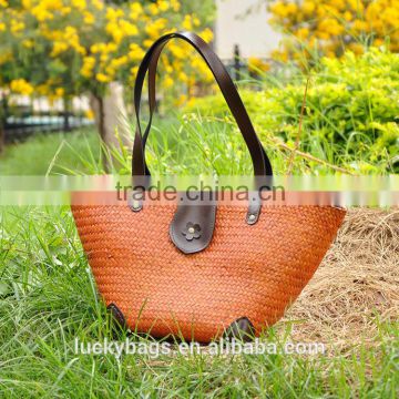 Hot selling handbag straw thailand handmade straw bag for women vacation beach bag