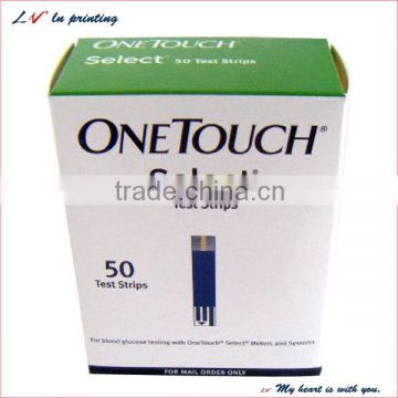 hot sale one touch select test srips packaging boxes made in shanghai