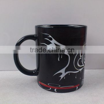 ceramic customised logo black glazed coffee mug