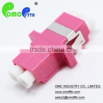 chinese high quality fiber optic LC OM4 DX adapter with flange SC foot print
