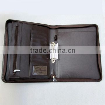 A4 Leather Padfolio Portfolio Case 2 Ring Binder Briefcase