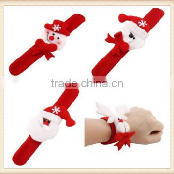 2pcs Christmas Snowman Slap Wristband Bracelet Kids Adult Circle Hand Ring