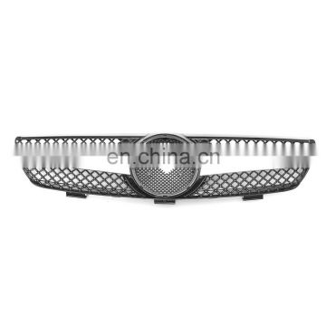 Black Chrome SL Type Look Sport Grill Grille 03-09 for Mercedes Benz W209 CLK Class