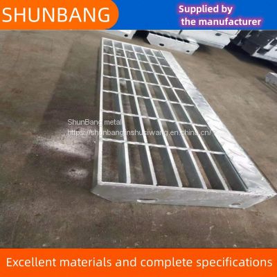 Hot dip galvanizing: drainage ditch cover plate of car wash room; hot dip galvanizing: step plate of power plant platform; plug-in steel grating