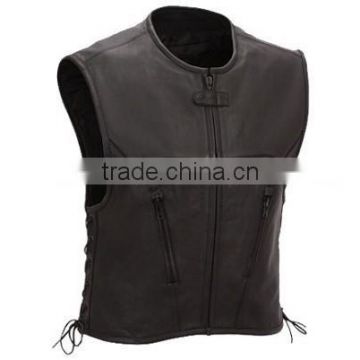 Custom embroidered leather vest