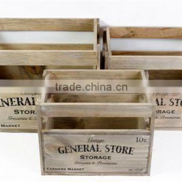 Vintage Chic Wooden Storage Crate Vegetable Fruit Box Country Kitchen