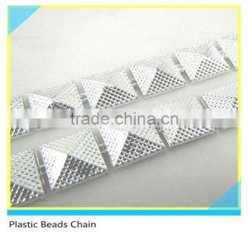 Sew on Trimming Square Pyramid Silver Plastic Material 10 Yards Package