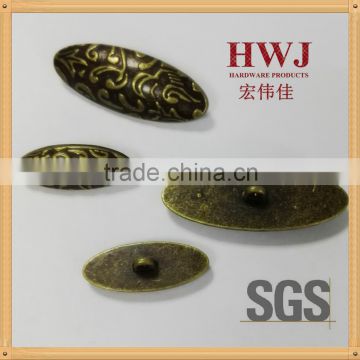 Oval shape anti-brass color sewing on button