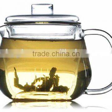 500ml crystal mouth blown double wall glass teapot with handle