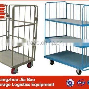 metallic warehouse trolley/moving trolley galvanized plate logistics trolley