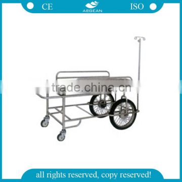AG-SS031 CE&ISO approved SS easy adjustable hospital stretcher trolley