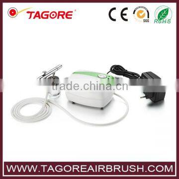 Tagore TG216K-20 Professional Portable Oiless Tanning Body Paint Mini Airbrush Compressor Set
