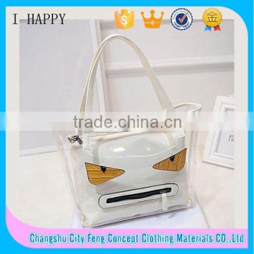 White Clear Plastic Handbag