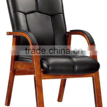 High quality nice cutting wood and black PU leather executive arm chairFOHF-50#)
