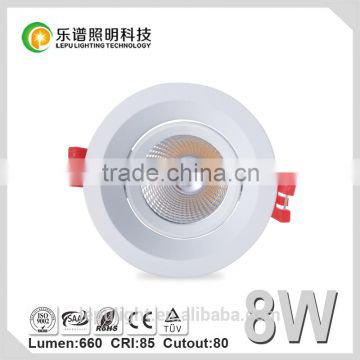 Rotatable 8w 13w power dimmable led recessed cob downlight for indoor